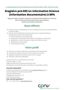thumbnail of CPNV – Stagiaire pré-HES médiathèque