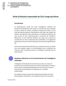 thumbnail of Guide IA élèves