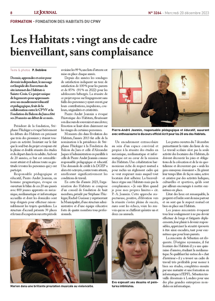 Journal de Sainte-Croix 20.12.23