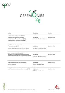 thumbnail of Programme cérémonies 2026