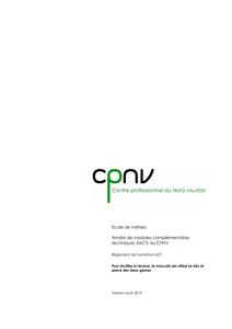 Règlement de formation MCT