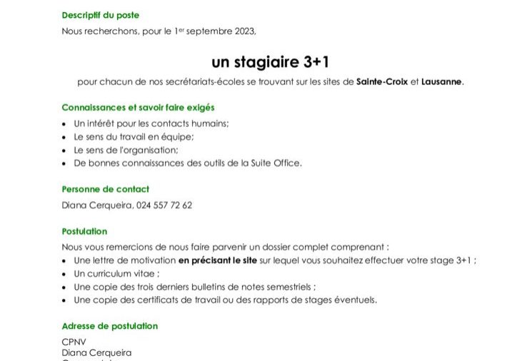 thumbnail of Offre stage 3+1