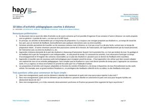 thumbnail of 10 idées d’activités pédagogiques courtes à distance